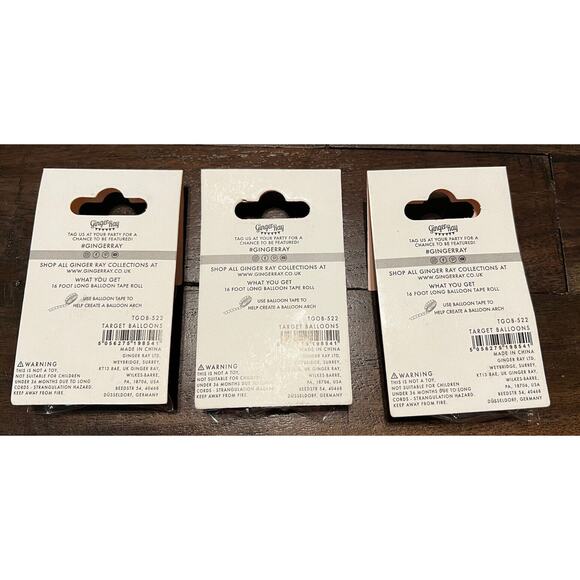 Ginger Ray Balloon Strip Arch Party Chain Plastic Tape String 3 Rolls 48ft NEW - Picture 2 of 3